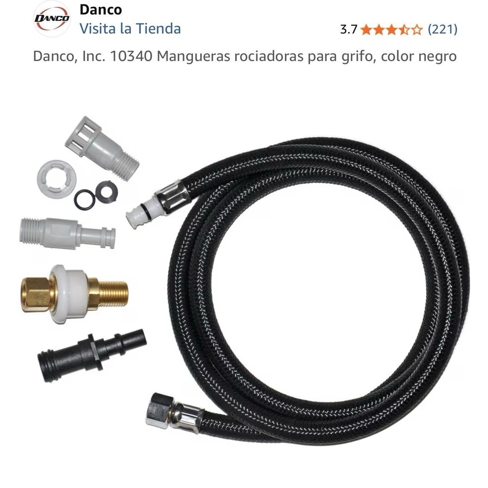 Danco Black Kitchen Side Spray Hose for Delta Moen Pfister Oakbrook 10340/10341